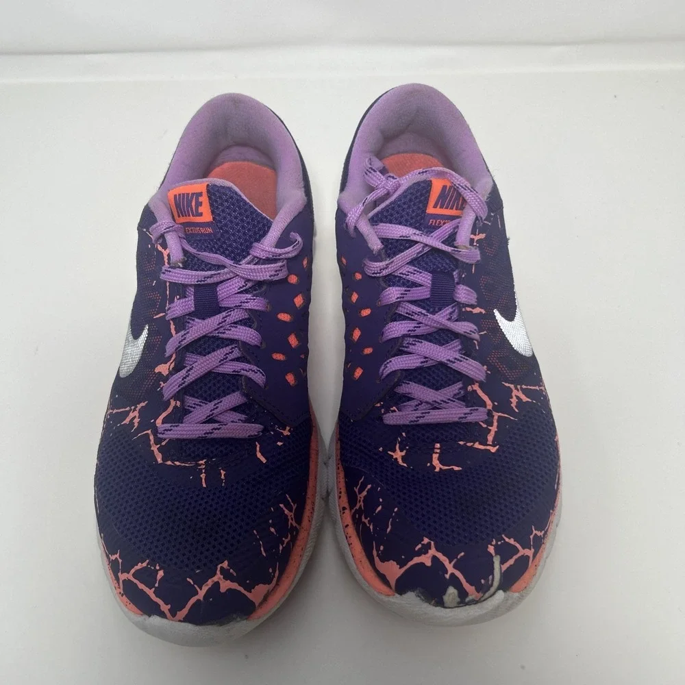 Nike Girl's Flex Run 'Lava Glow' Running Shoe‎ (GS) Size 5Y Purple/Orange